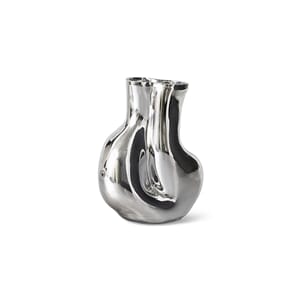 Gleam glass vase, chrome