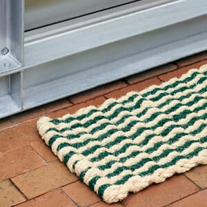 Coco Door Mat Stripe Wave dark green and white 01.jpg