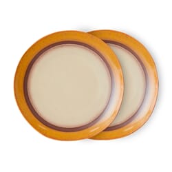 70s ceramics: dinner plates coconut (set of 2)
