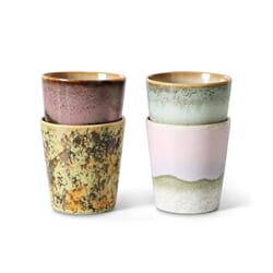 70s ceramics: coffee mugs, serendipity (set of 4)