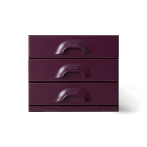 Chest of 3 drawers, mulberry