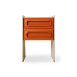 Space nightstand, orange/cream