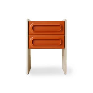 Space nightstand, orange/cream
