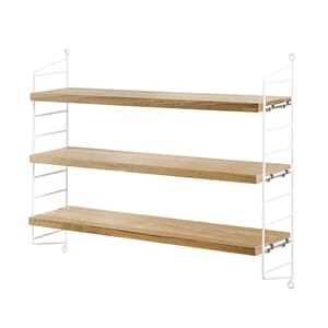 String Pocket Hylle Hvit/Eik