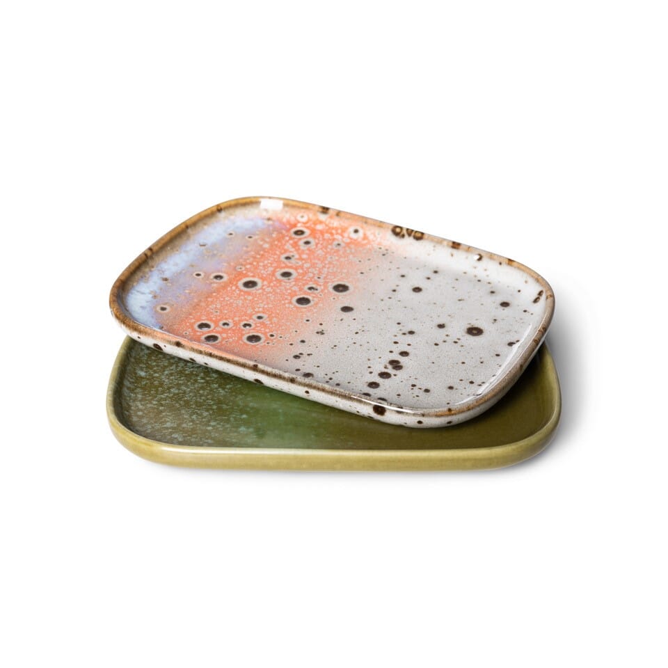 HKliving 70's brikke liten 2-pk Asteroids/Grass