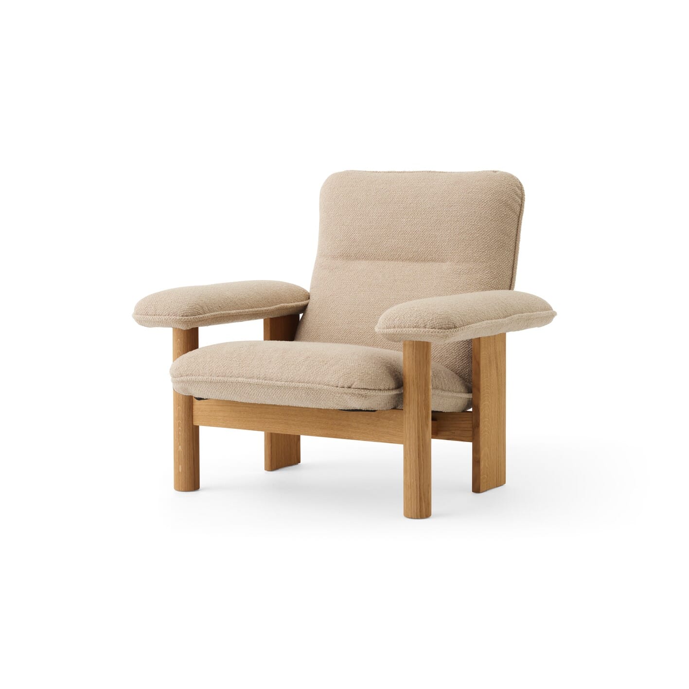 Bilde av Audo Copenhagen - Audo Copenhagen Brasilia Lounge Chair Eik/boucle Beige - Lunehjem.no - Interiør På Nett