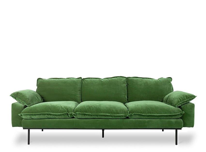 Bilde av Hk Living - Hk Living Sofa Retro Green 3 Seter - Lunehjem.no - Interiør På Nett