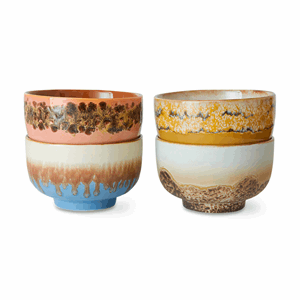 70s ceramics: noodle bowls seabreeze (set of 4)