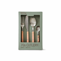 70s cutlery: peach, set of 16