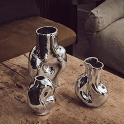 Gleam glass vase, chrome