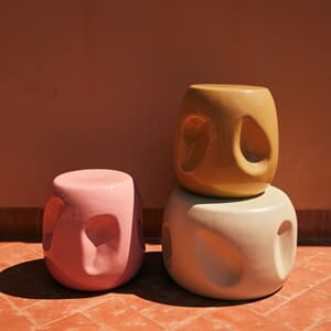 Currents ceramic side table coral