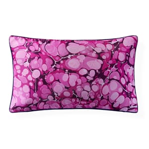 Marbleized Silk Pillow - Fuchsia