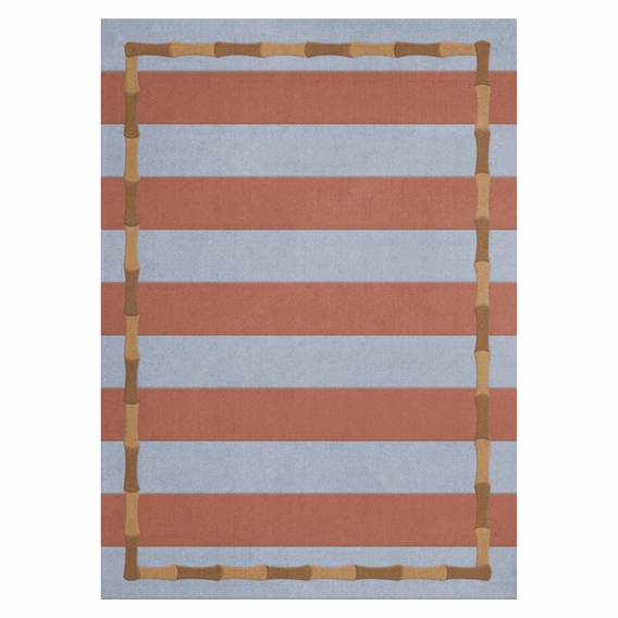 Gulvteppe Alice Crawley Bamboo Stripe Blue Rust.png