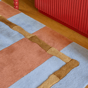 Gulvteppe Alice Crawley Bamboo Stripe Blue Rust3.png