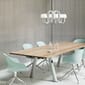 AAC_220_dusty_mint_2.0_shell_polished_4_star_Boa_Table_wb_lacquered_oak_tabletop_metallic_grey_powder_coated_alu_frame_pa_pix_Apollo_Chandelier_6_arm.