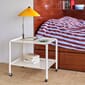 Matin Table Lamp 380 yellow shade_Arcs Trolley Low eggshell_Ete Duvet Cover bordeaux and sky blue (1).jpg
