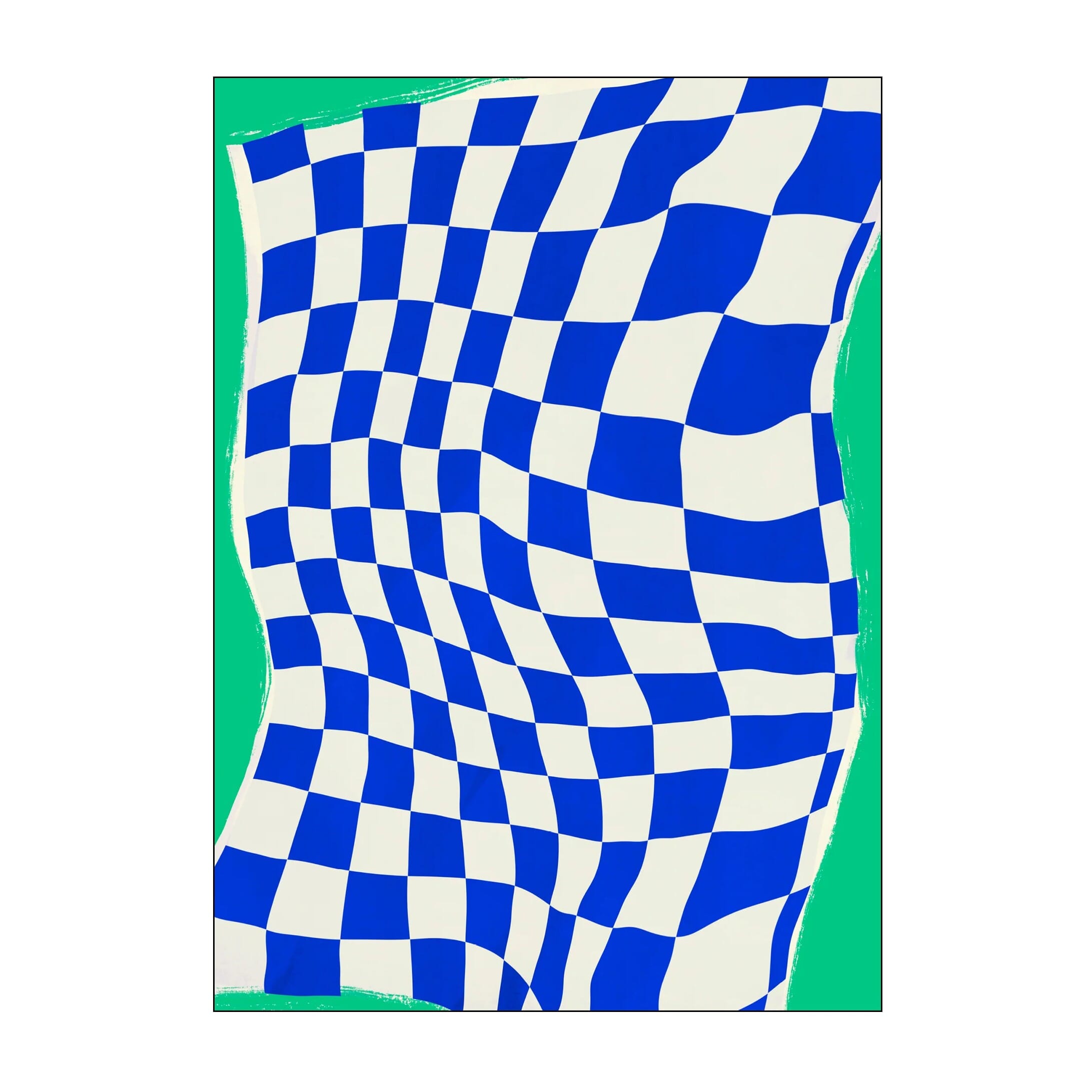 Bilde av Poster And Frame - Poster And Frame Poster Blue Checker Cloth 30x40 Cm - Lunehjem.no - Interiør På Nett