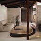 fermLIVING_AW24_PoseTuftedRug_200x300_DarkCoffeeOff-white_1104269828_ValseFloorCandleHolder_Black_1104269850_RicoLoungerSofa_Tonus_135Off-white_110427