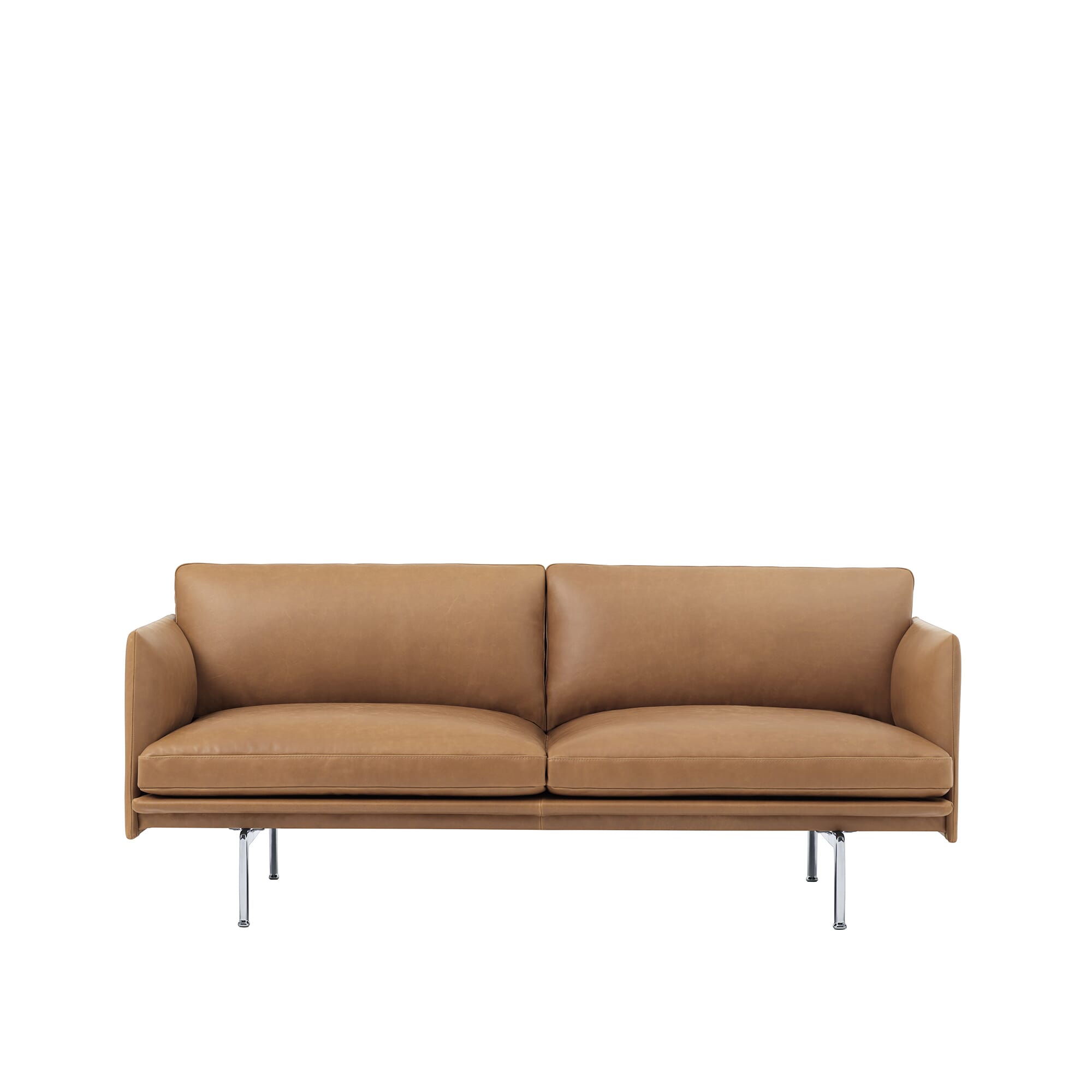 Bilde av Muuto - Muuto Outline Sofa 2 Seter Skinn/aluminum Base - Lunehjem.no - Interiør På Nett