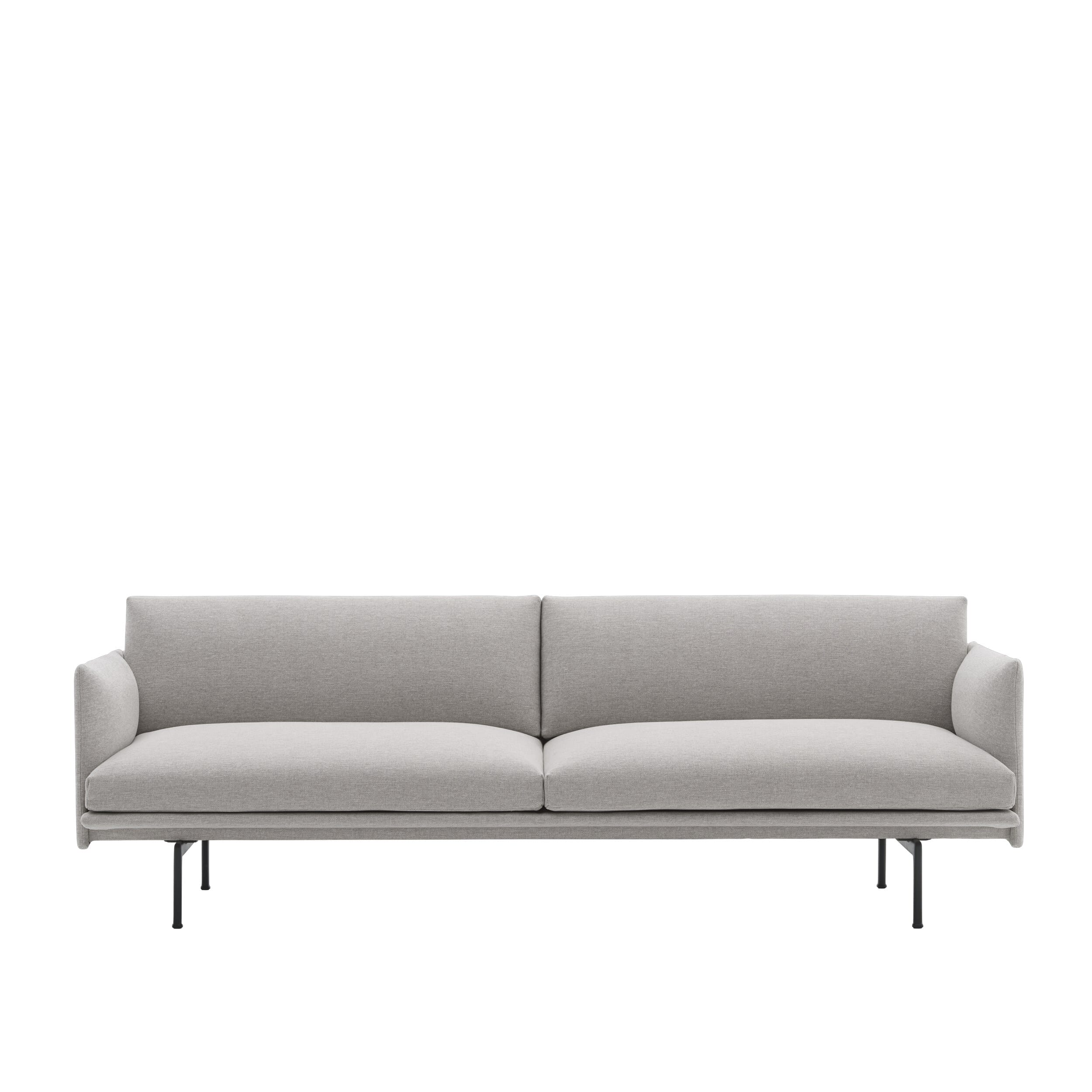 Bilde av Muuto - Muuto Outline Sofa 3 Seter Stoff/svart Base - Lunehjem.no - Interiør På Nett