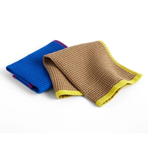 2 stk | Kjøkkenklut Blue/Fuchsia Beige/Yellow
