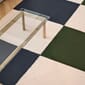 Ethan Cook Flat Works peach green check_Kofi clear glass tabletop wb lacquer oak frame (1).jpg